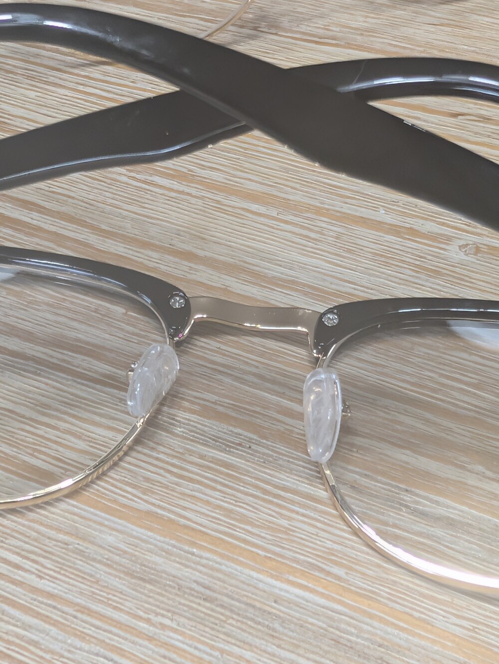 3 Prescription Free Gold Rimmed Trendy Stylish Glasses - Picture 9 of 14